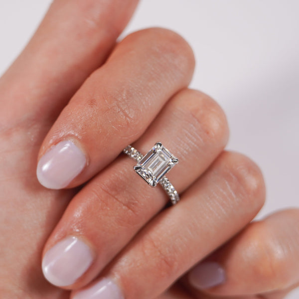 Sophia - Emerald French Ring - MIYAMAproduct_type18K White Gold
