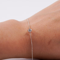 Aria - Silver Round Solitaire Bracelet