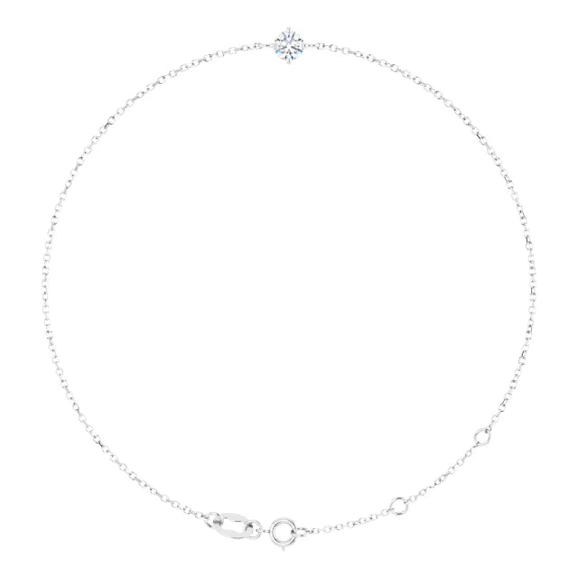 Aria - Silver Round Solitaire Bracelet