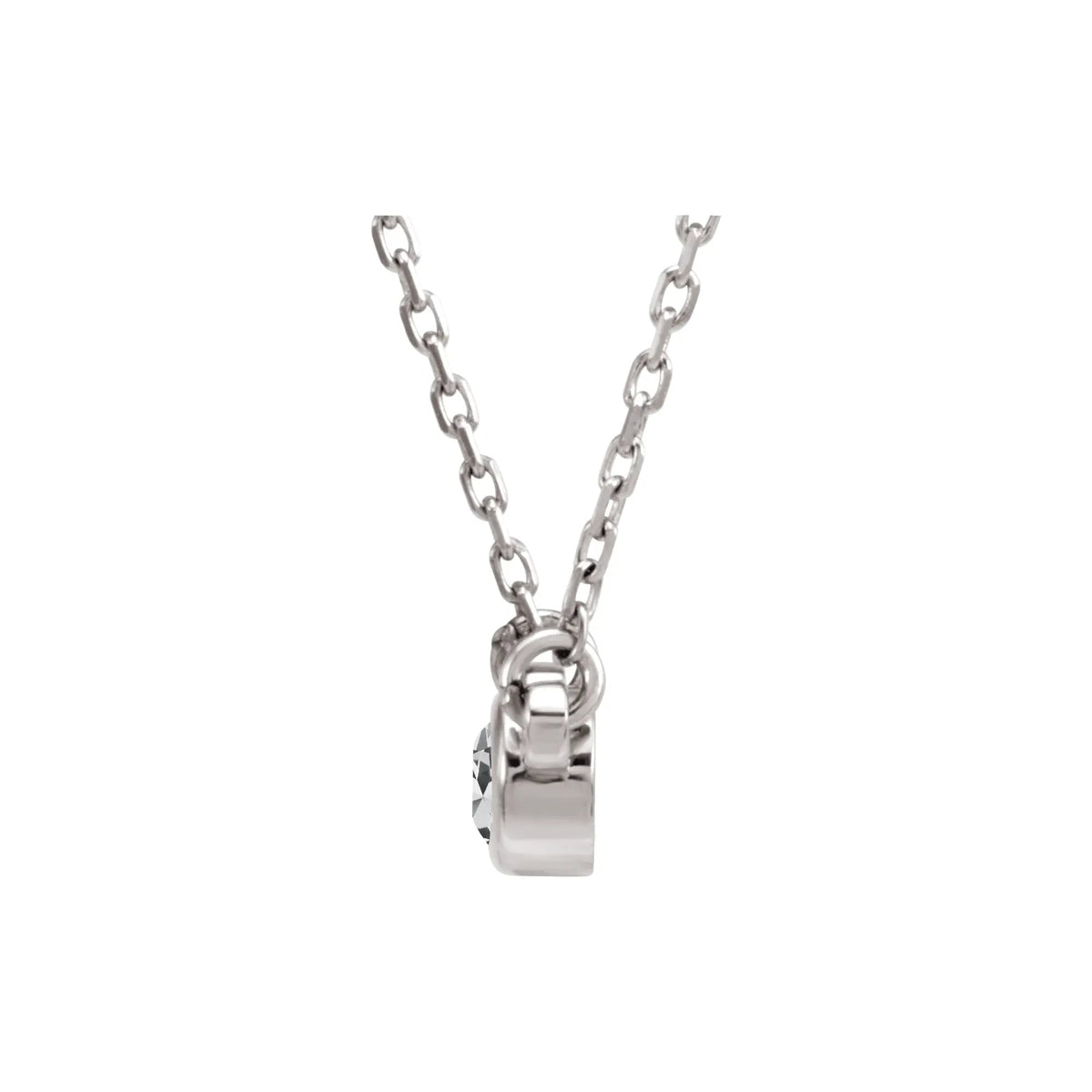 Luna - Bezel Solitaire Brilliant Necklace - MIYAMAproduct_type14K White Gold