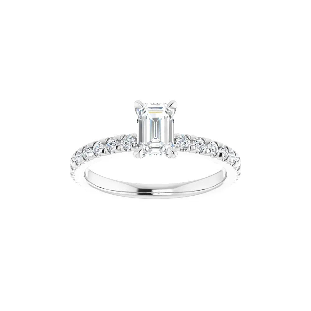 Sophia - Emerald French Ring - MIYAMAproduct_type18K White Gold